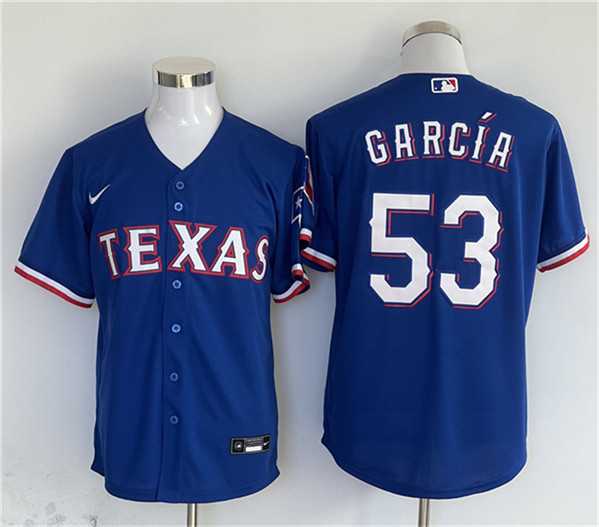 Men%27s Texas Rangers #53 Adolis Garcia Royal With Patch Cool Base Stitched Jersey->texas rangers->MLB Jersey